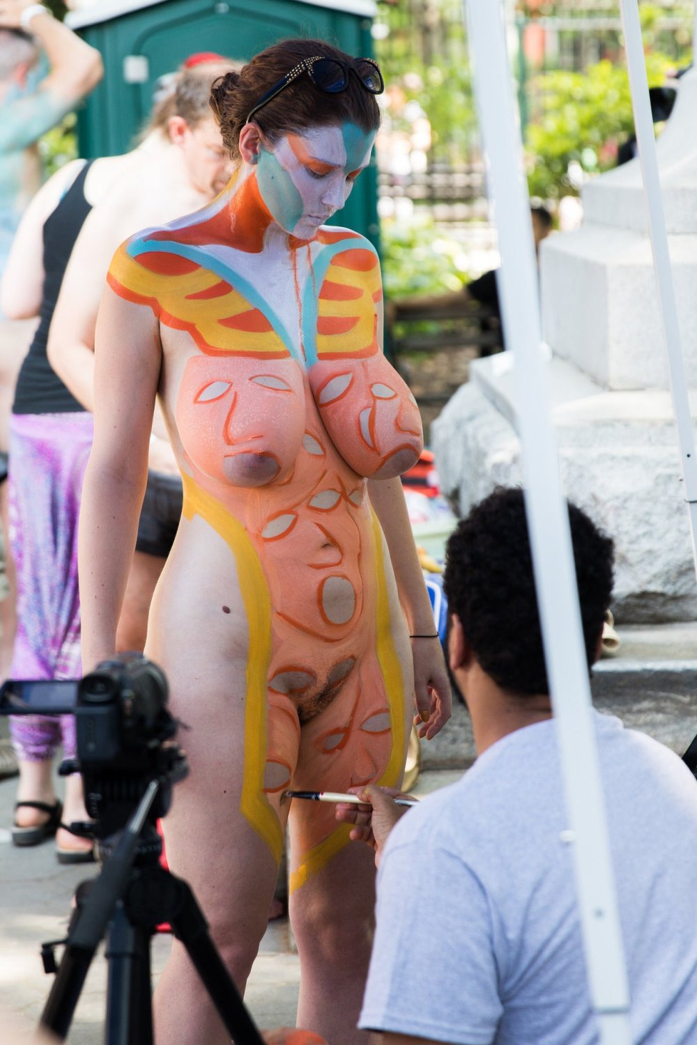 Body art women with big breasts