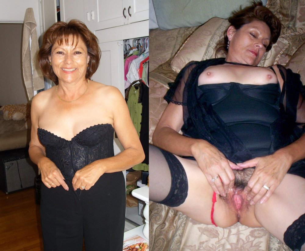 Old ladies in clothes and without