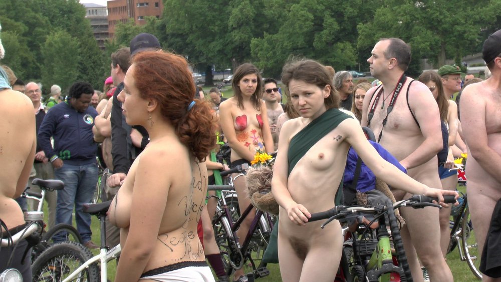Naked bicycle racket hairy