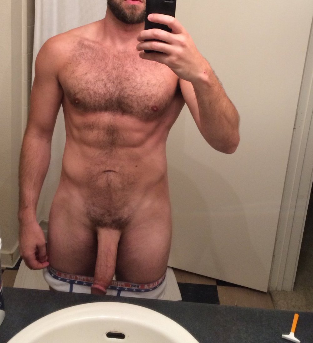 Huge member amateur selfie