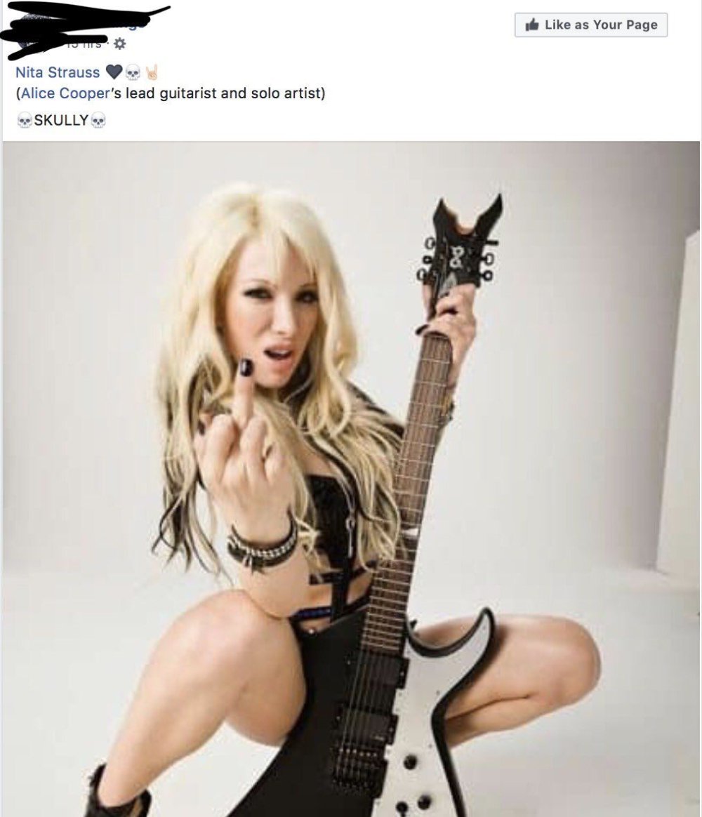 Blonde with an electric guitar