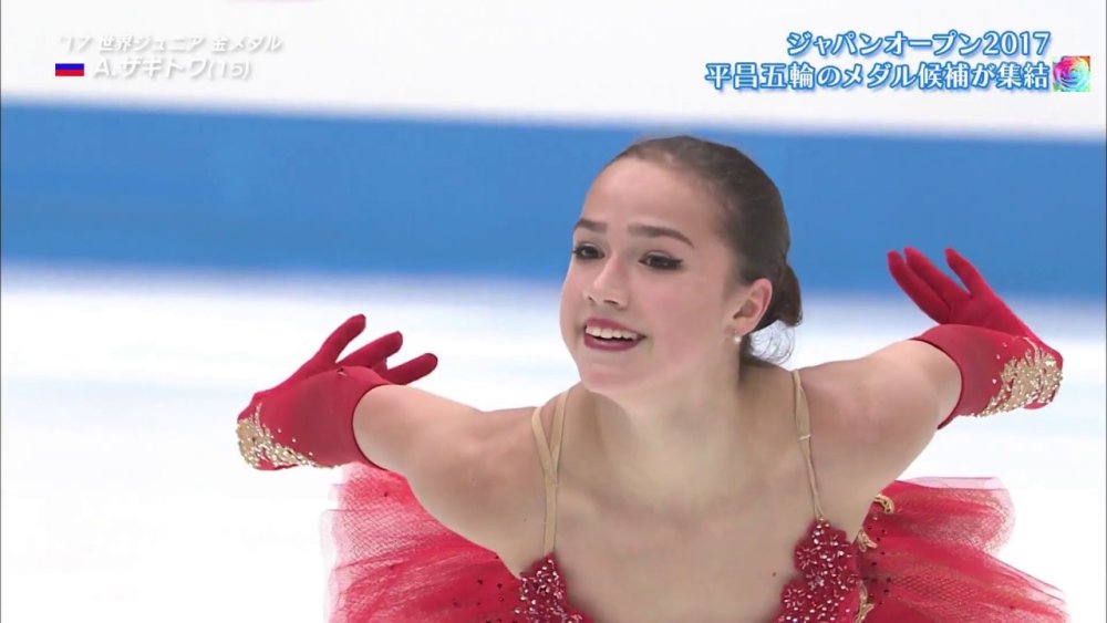Alina Zagitova in a mask