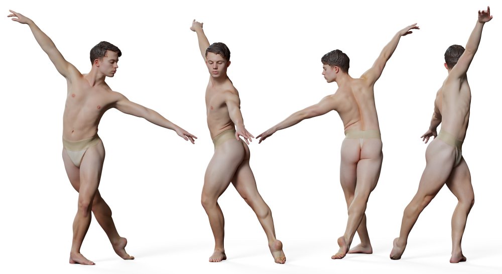 Private photo of naked artists of ballet men