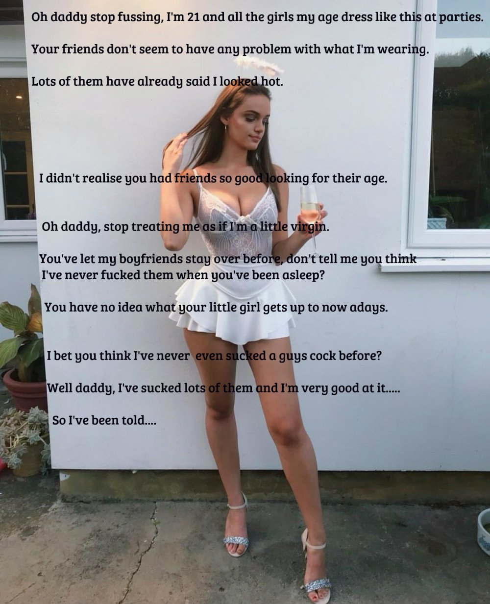 Cuckold and wife in a short dress
