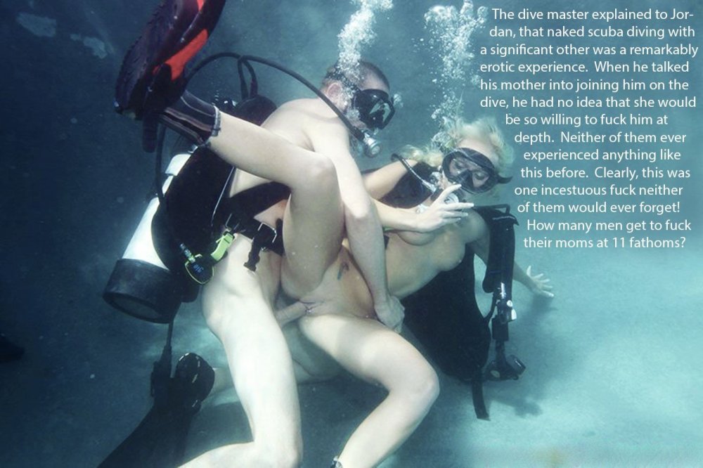 Naked women dive