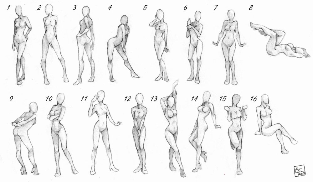 Nude fashion models pose