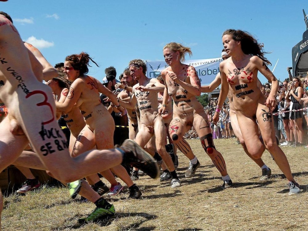 Naked women at the festival