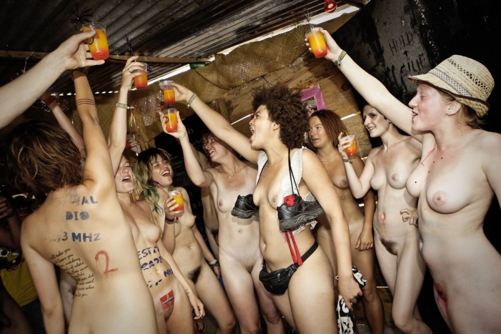 Naked students at the festival