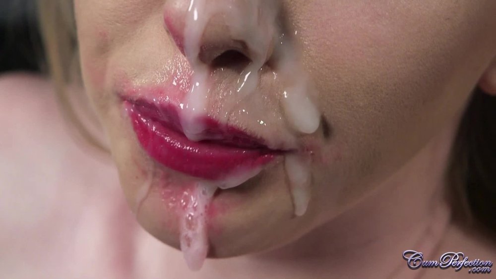 Cum in a close -up mouth
