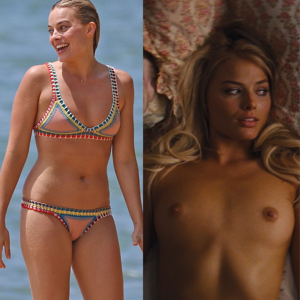 Naked actress Margot Robbie