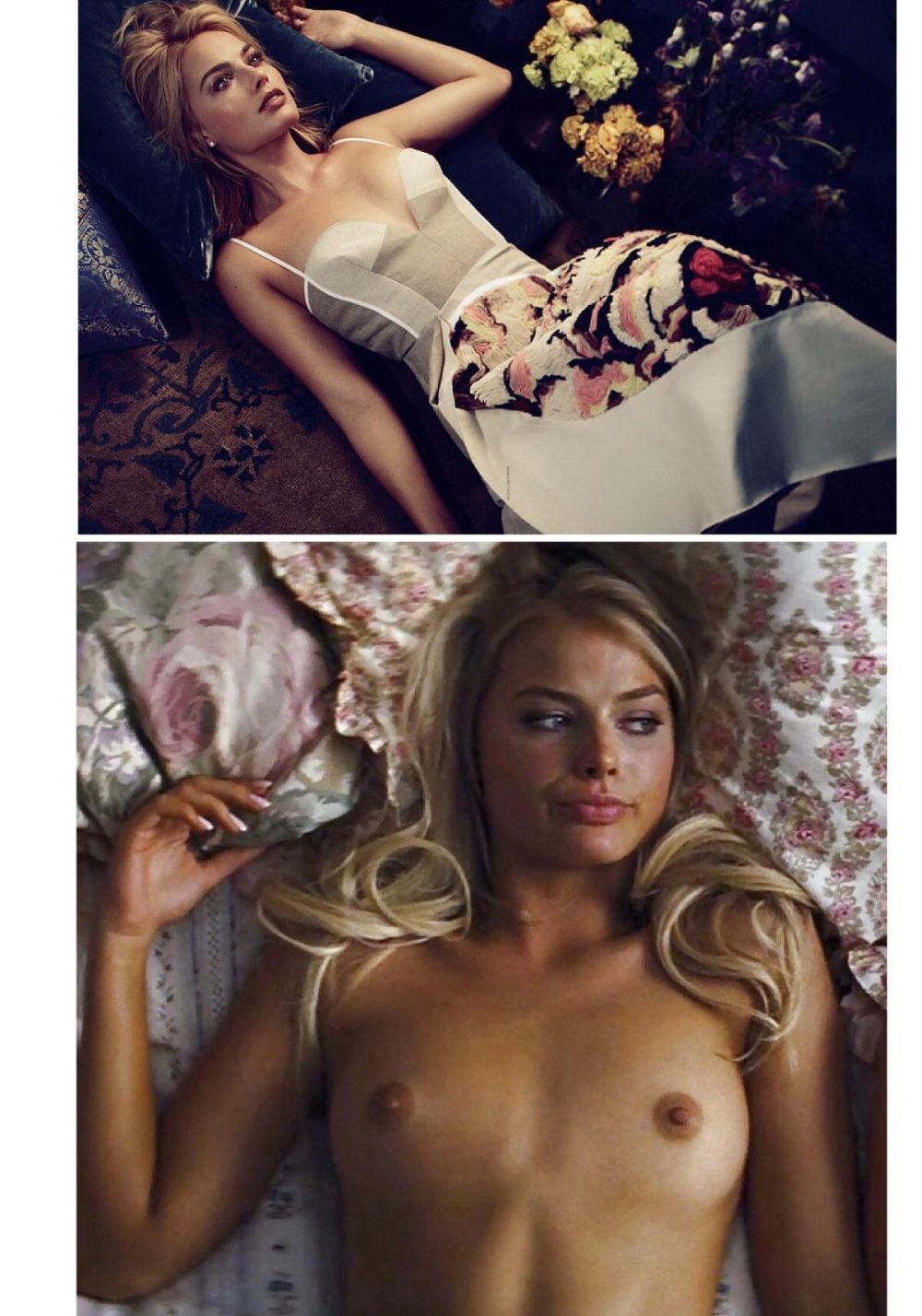 Margot Robbie Wolf with Wall Street Nude