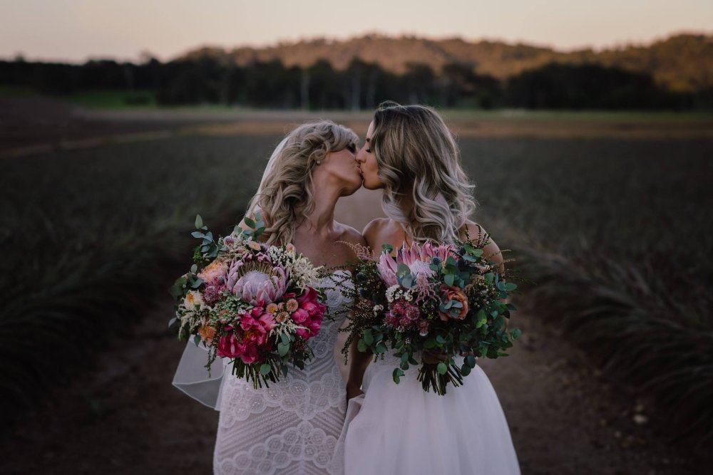Wedding dresses in the style of nude