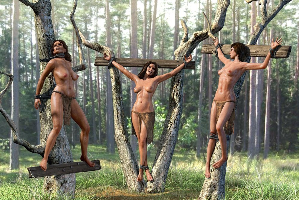 Naked hanged women 3d