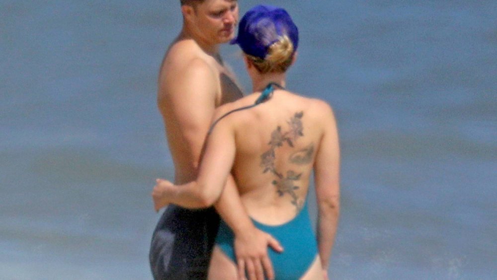 Scarlett Johansson with a naked torso