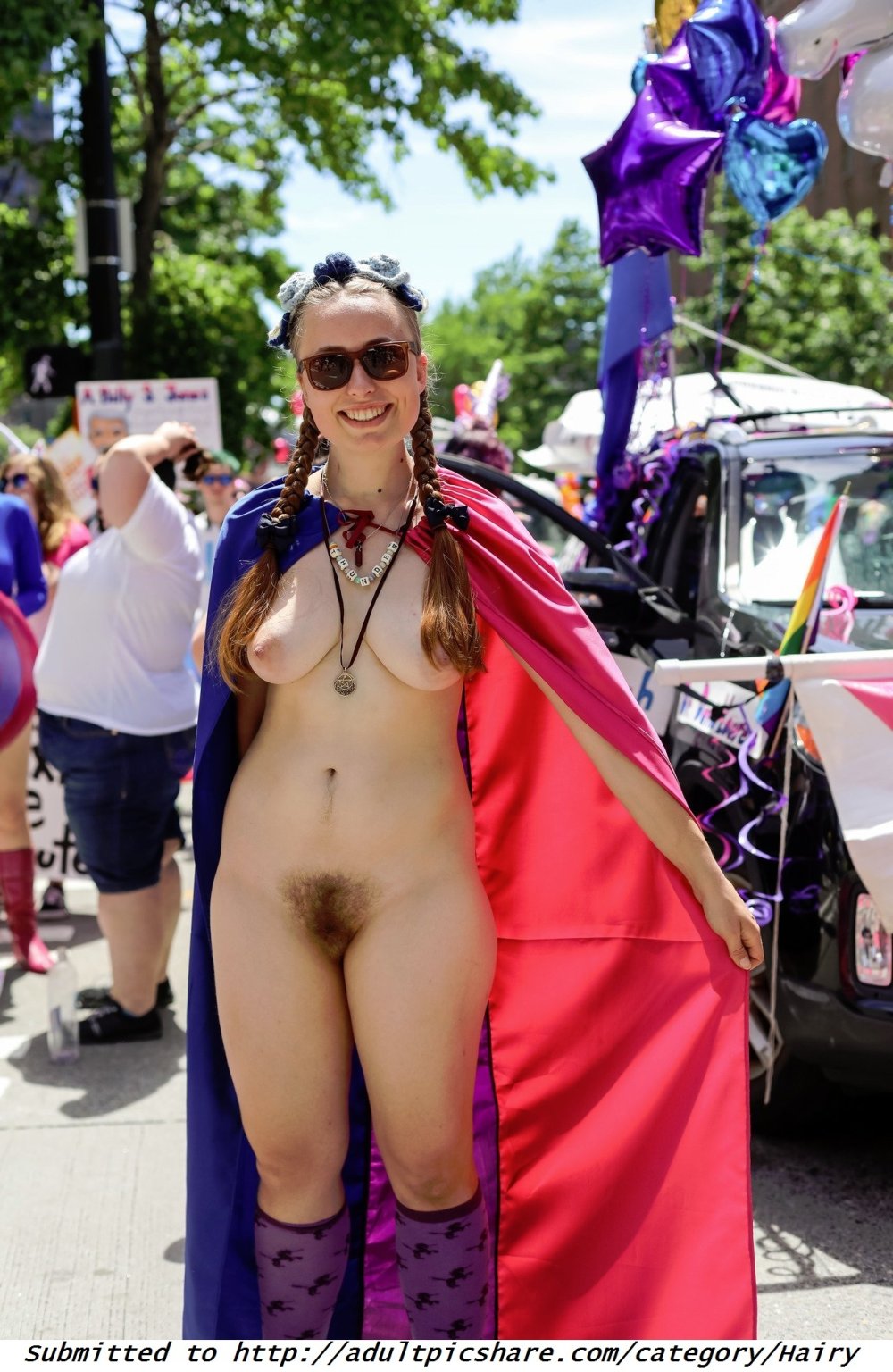 Naked procession on the street