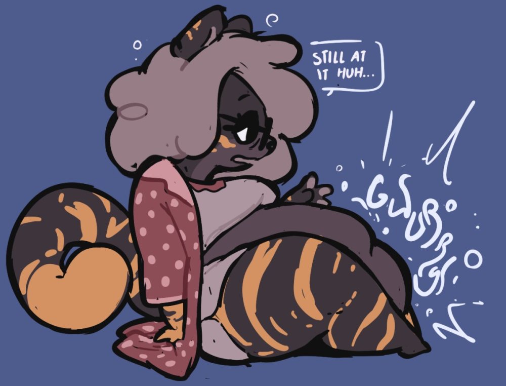 Pregnant raccoon with boobs 3d