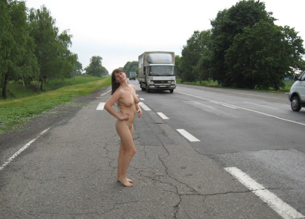 Women naked on the track