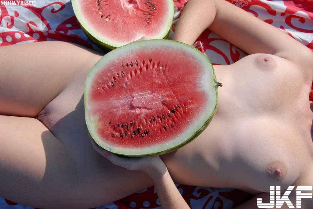 Girl with a watermelon