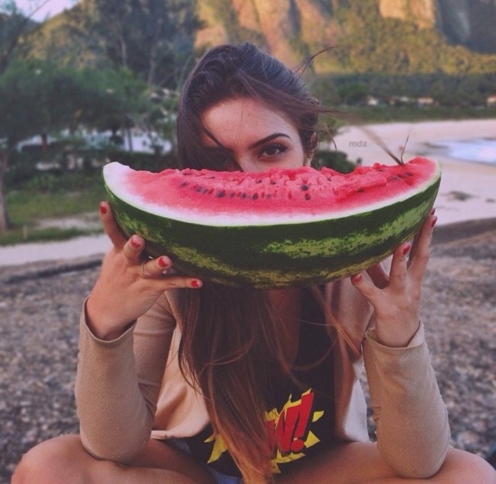 Girl with a watermelon