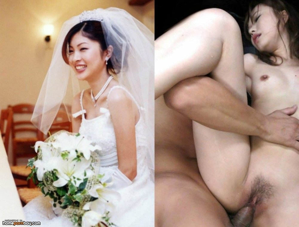 Bride Topless walks at a wedding