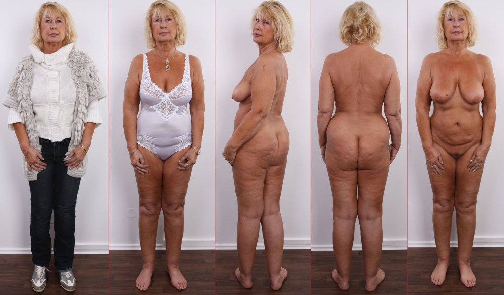 Old ladies in clothes and without