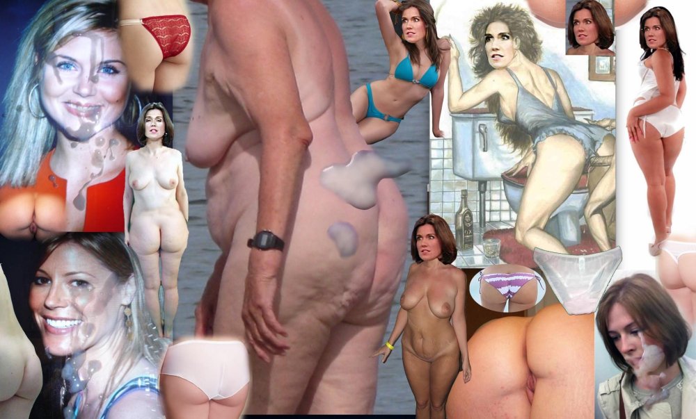 Collage before and after a group blowjob