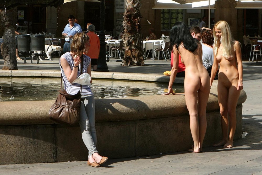 CMNF embarrassed naked women
