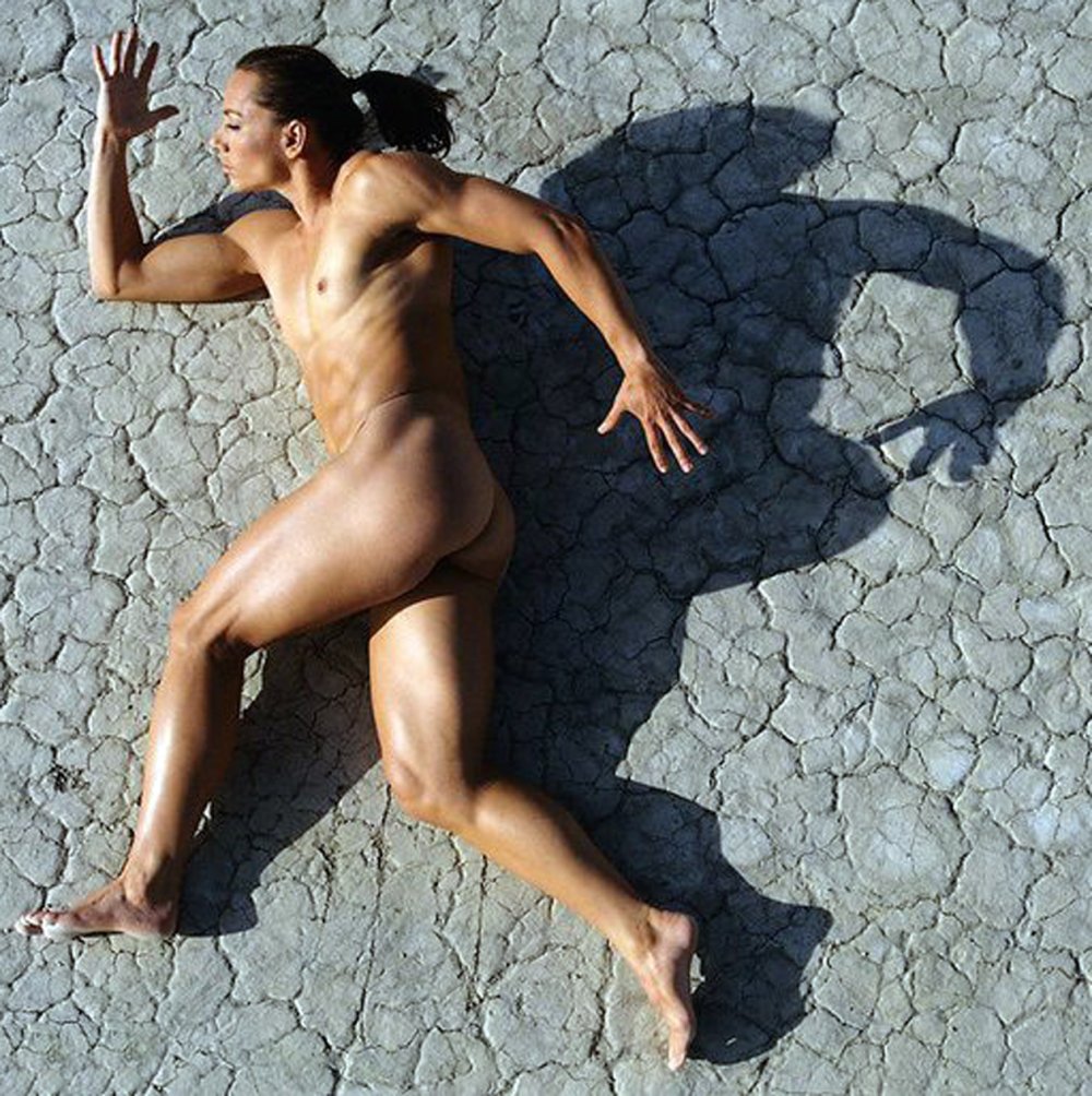 Naked pumped athletes