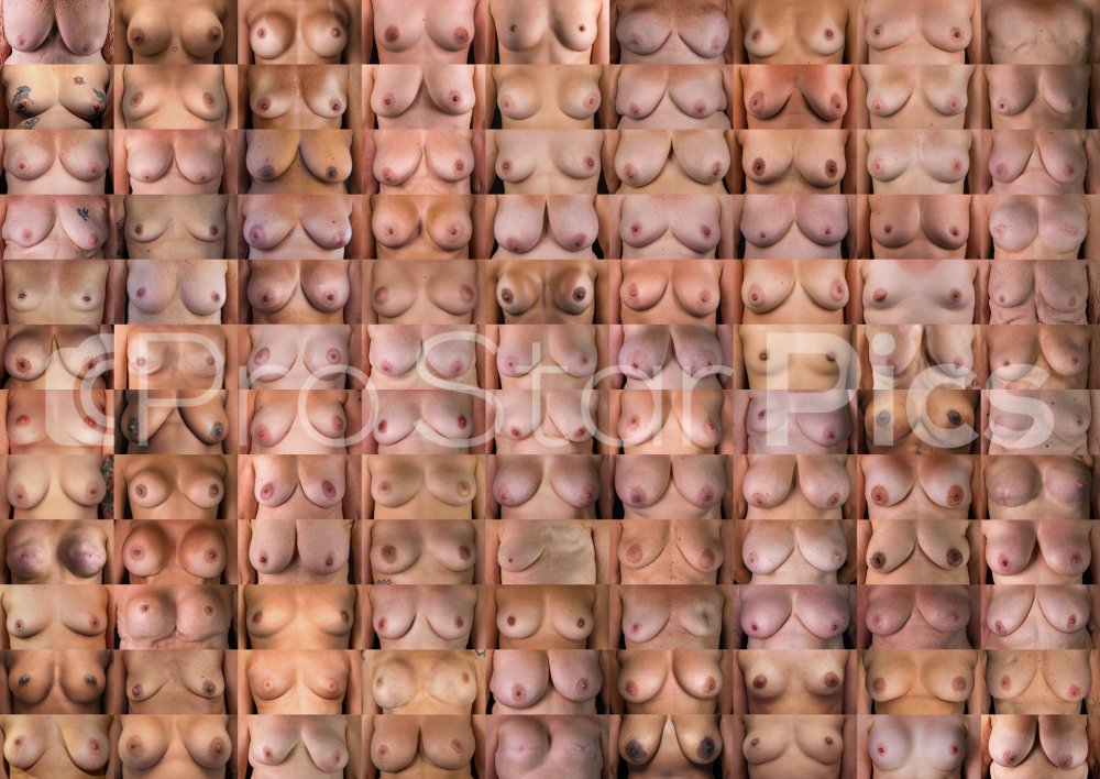 Naked women with different forms of breasts