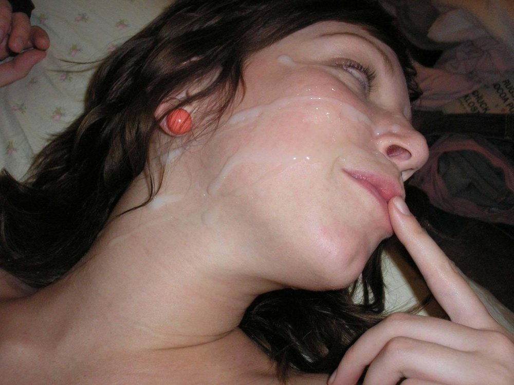 Cum on amateur face