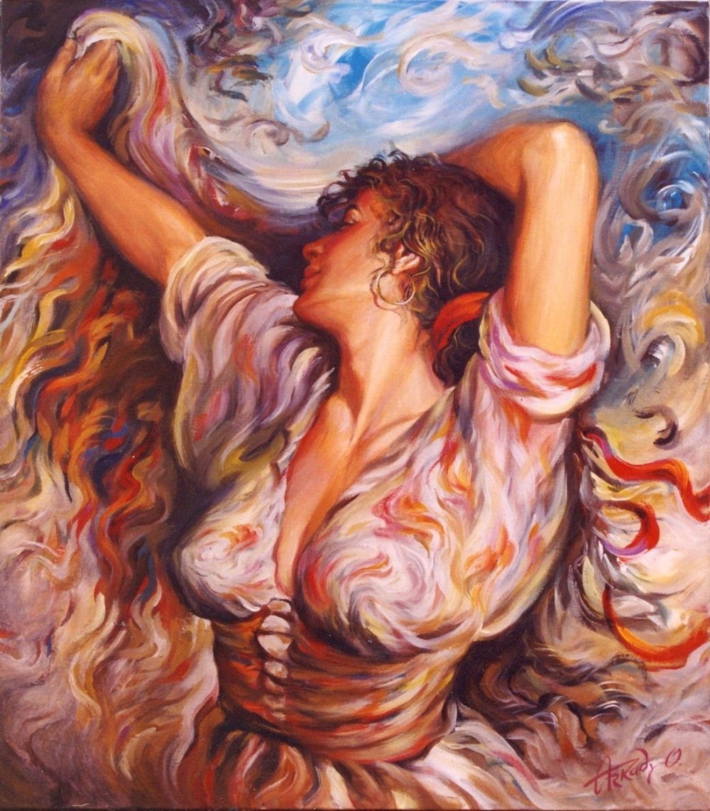 The half -naked girl art