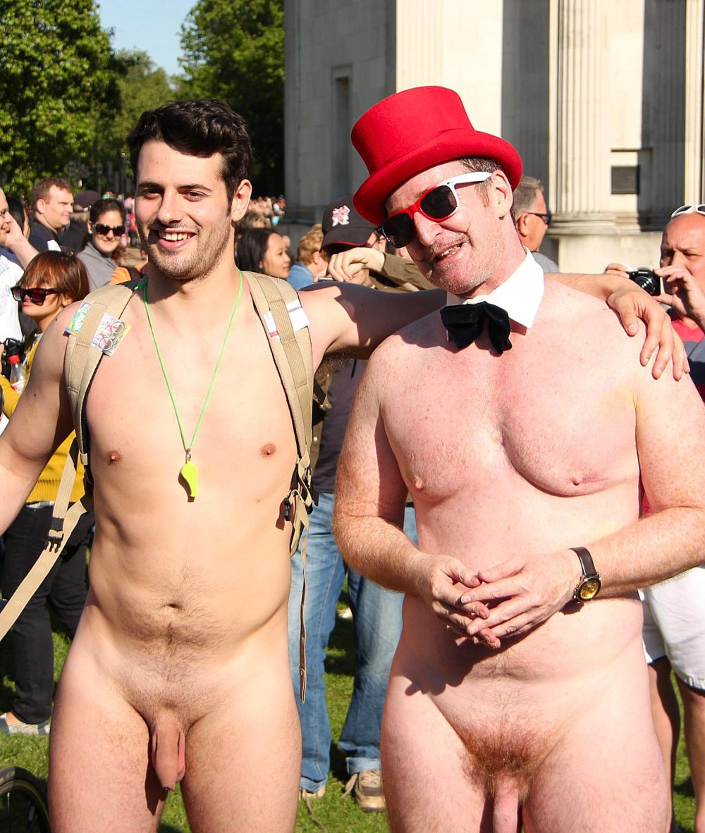 Naked women men in public