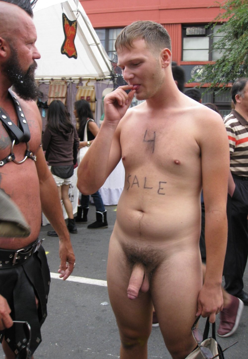 Naked guys in public places