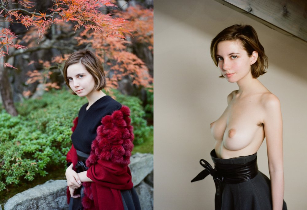 Unusual boobs of a cute girl