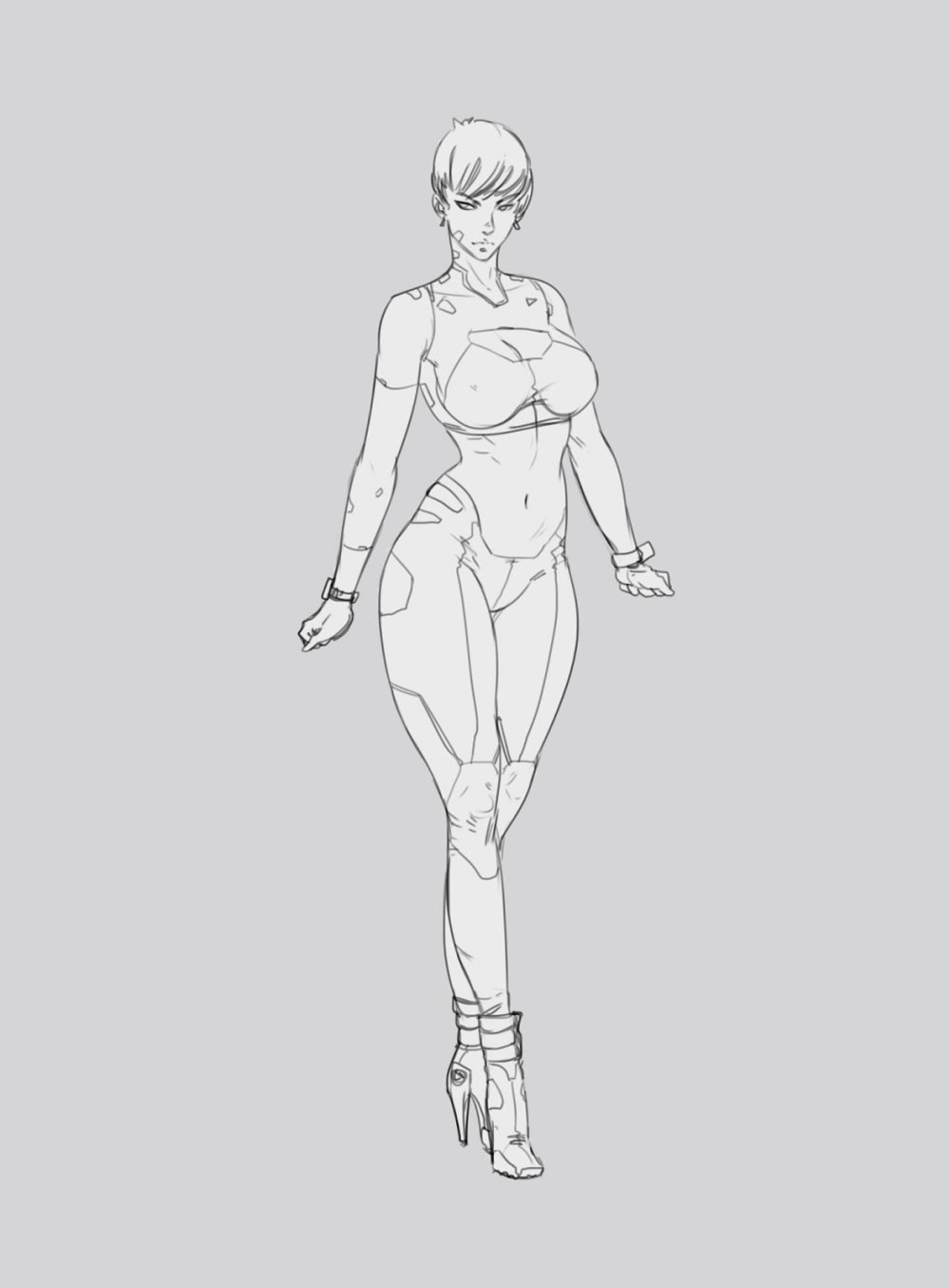 Girl boxer reference drawing