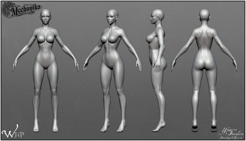 Naked female modeling