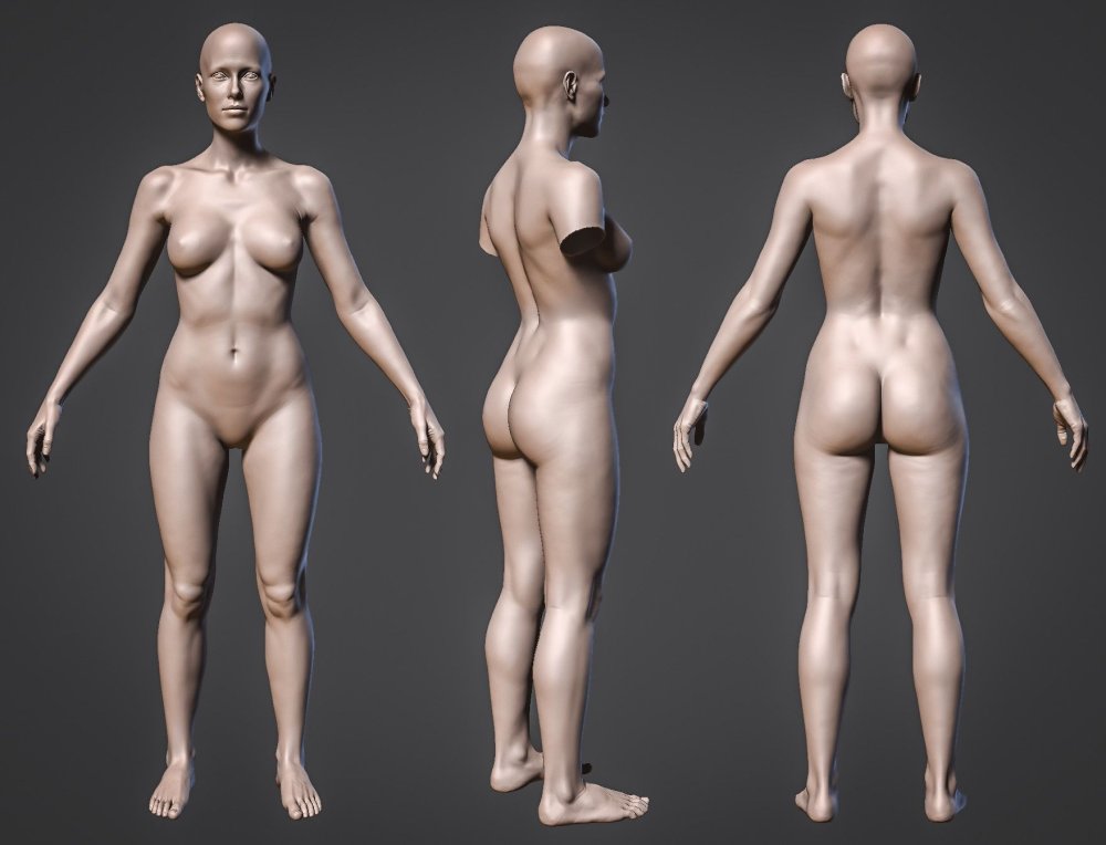 Positioning of naked women