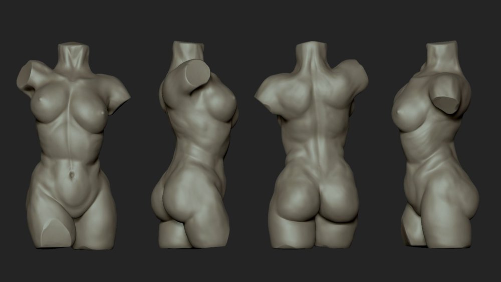 Sculpture female body zbrush