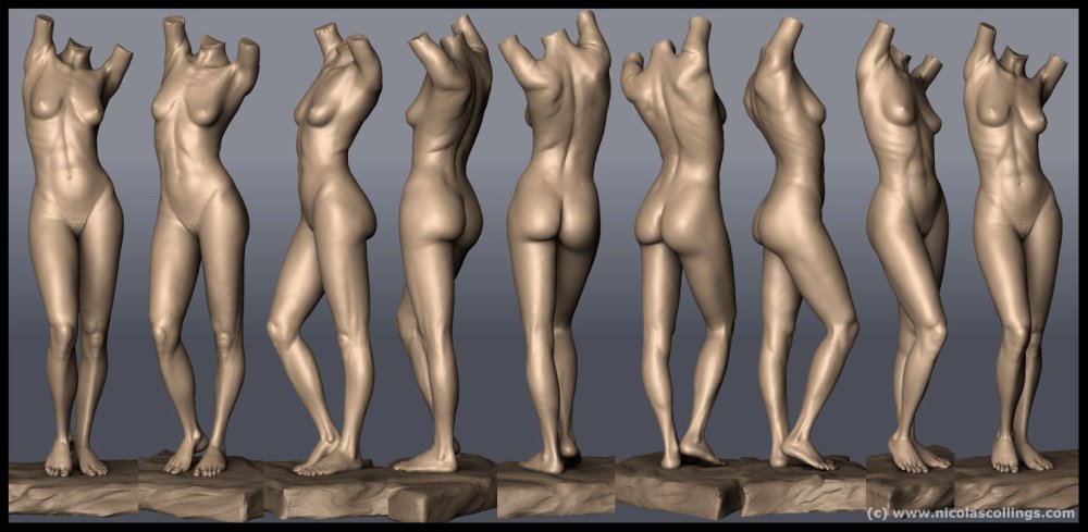 Beautiful naked female figures