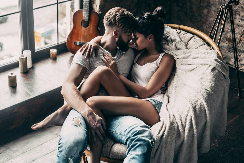 Tender relationship between a man and a woman