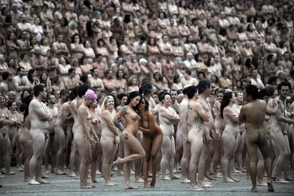 Parade of naked beautiful women