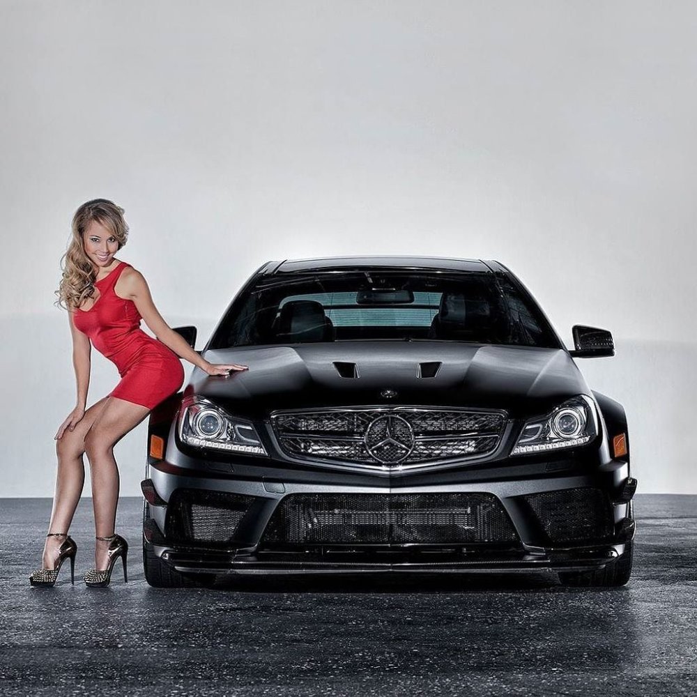 AMG C63 with a girl