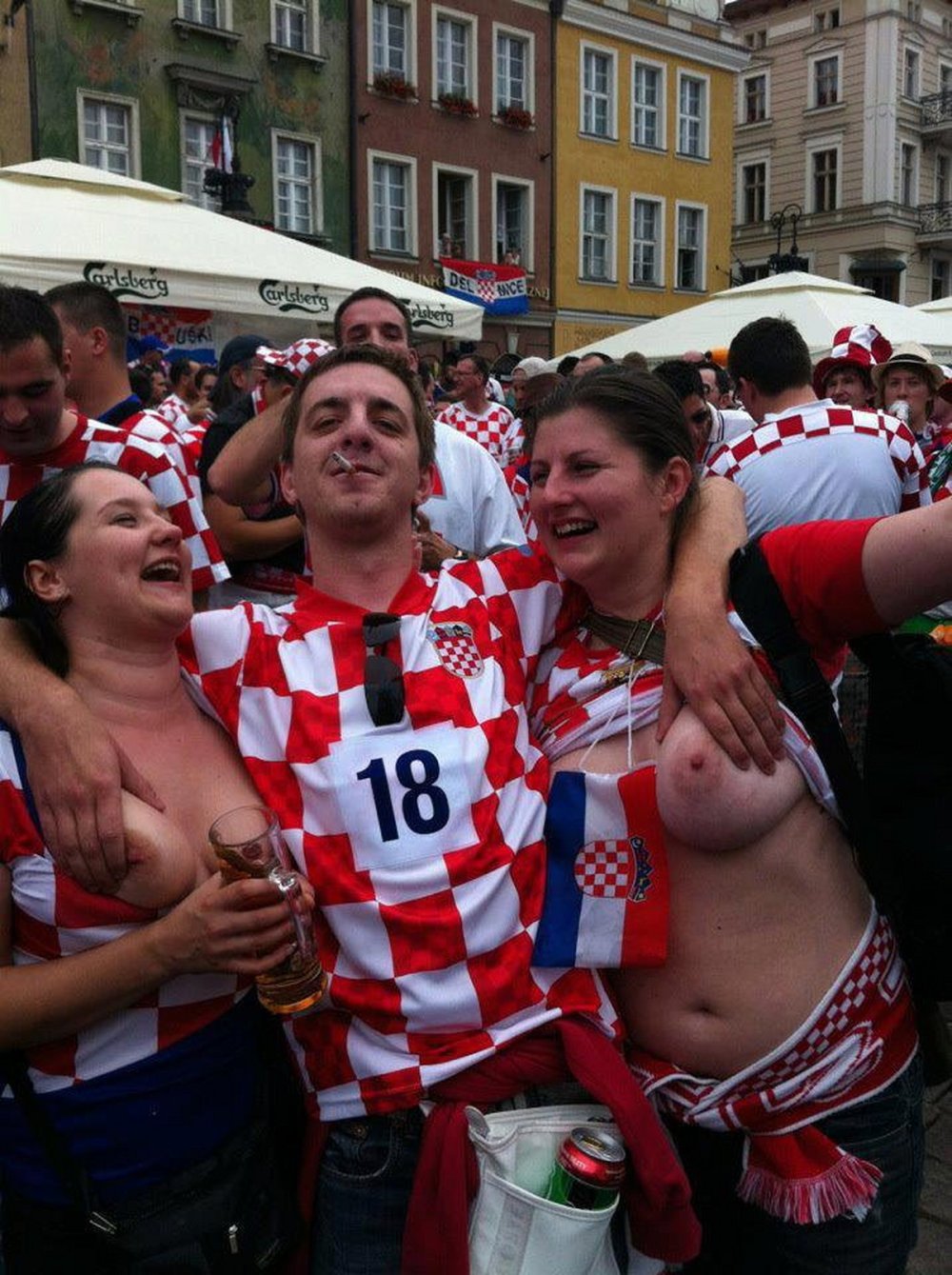 Naked football players