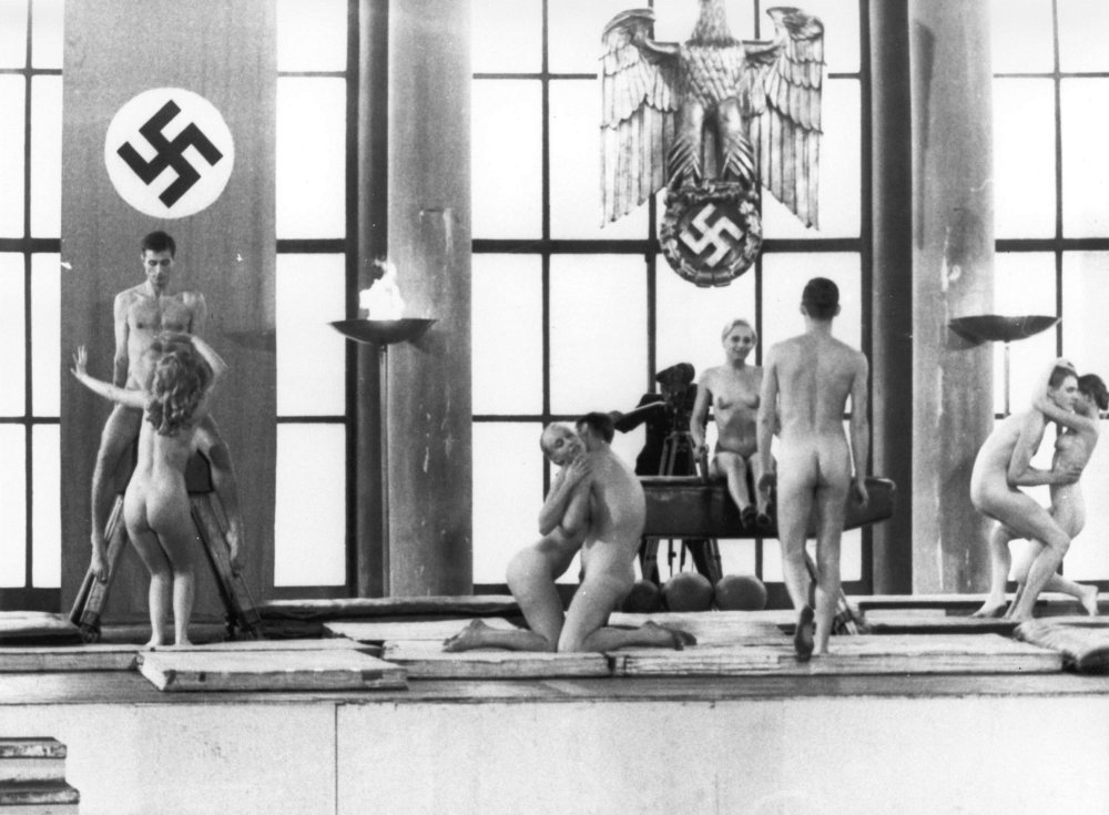 Naked in fascist uniform