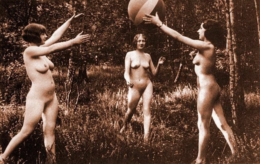 Naked girls in baseball caps