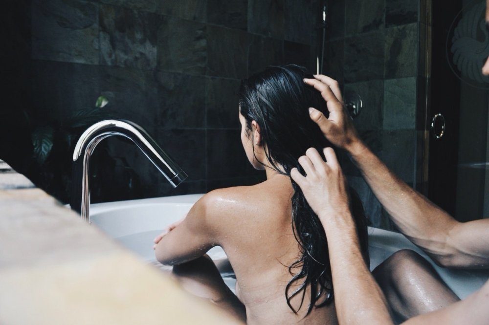 Slender women topless