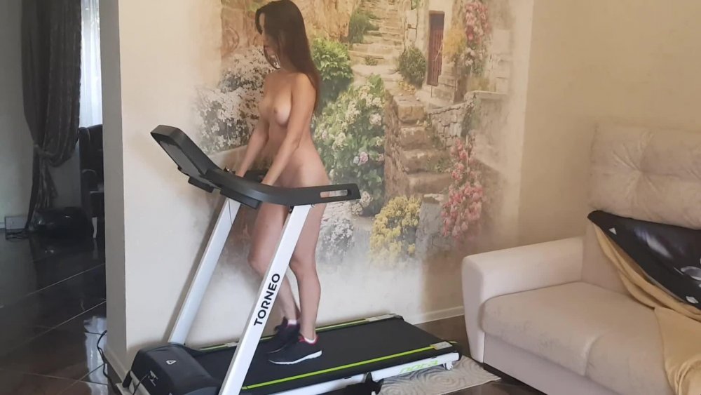 Naked girls on a treadmill
