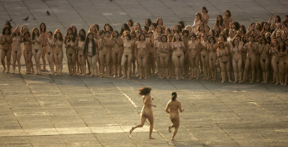 Crowd of naked women