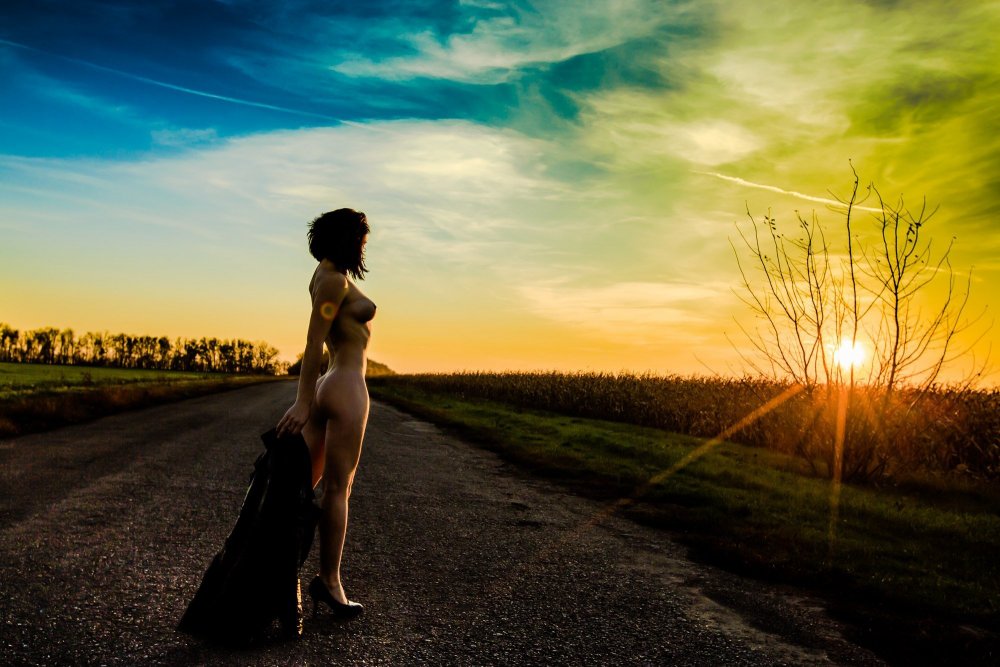 Beautiful erotic at sunset