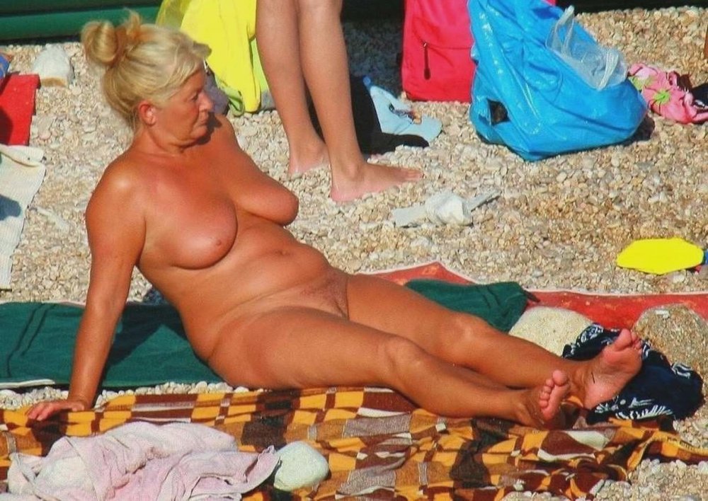 Old women on a nudist beach